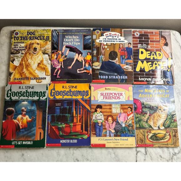 Other - Lot of 8 Vintage 80s 90s Chapter Books Goosebumps, etc Paperbacks Fiction